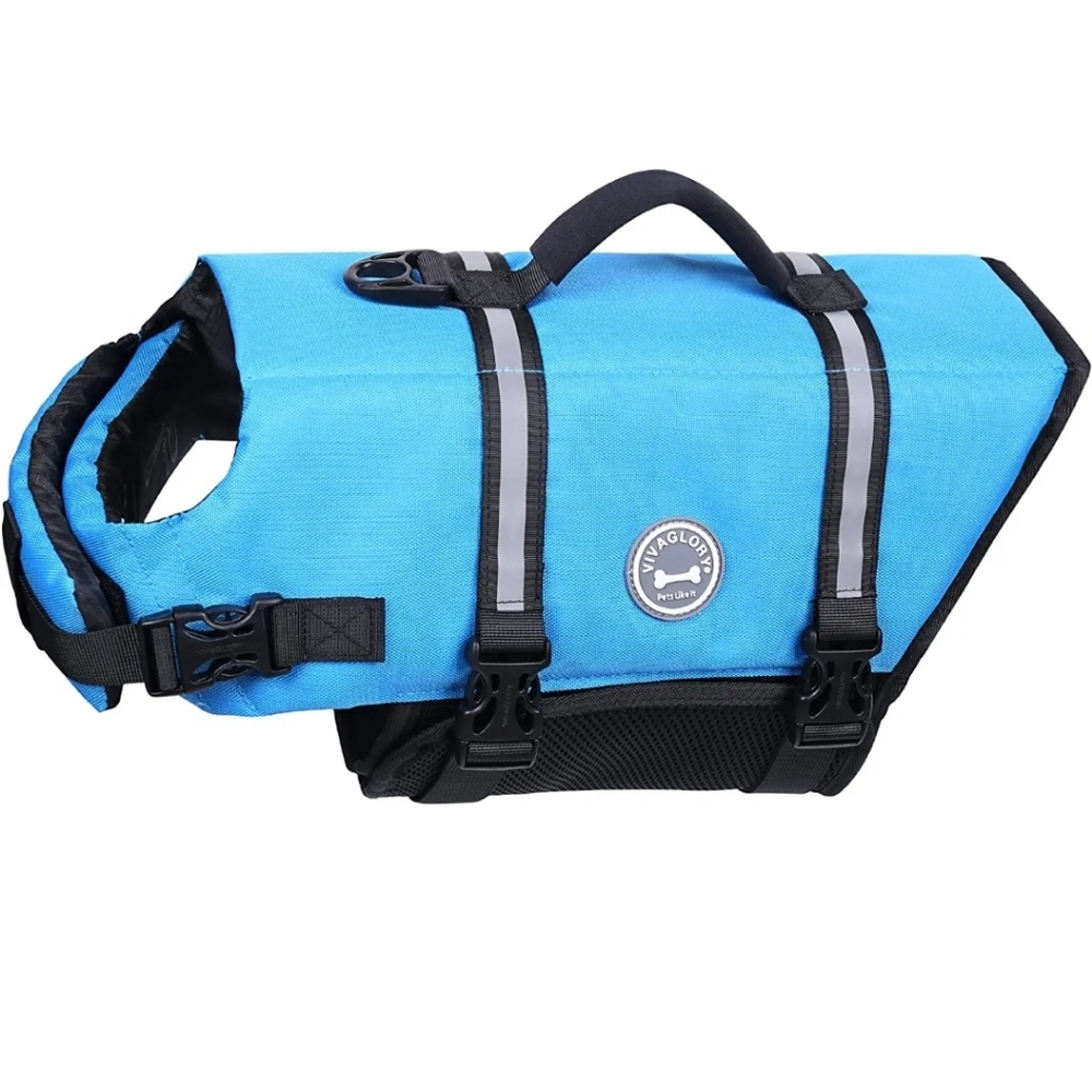 Dog Life Vest, Reflective & Adjustable Life Jacket for Dogs with Rescue Handle f